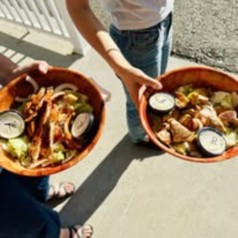 Fresh salads served outdoors